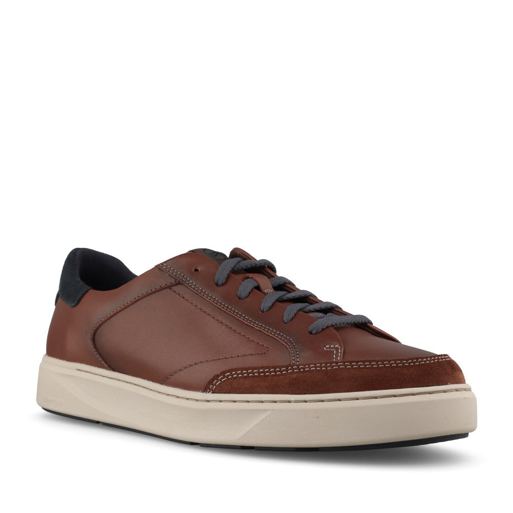 Mens Code C Tie G-fit Leather Trainer in Mahogany