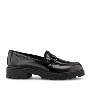 Clarks Ladies Code L Step Leather D-fit Shoe In Black Patent