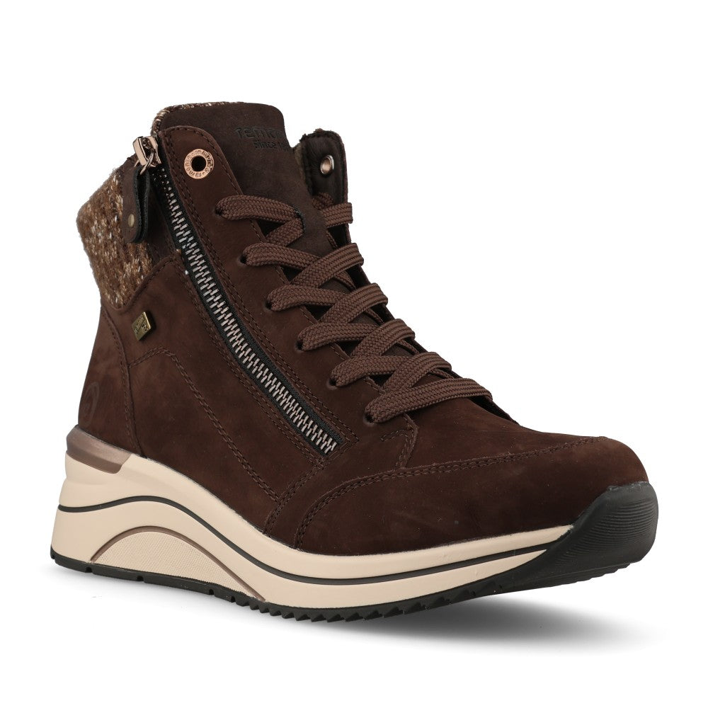 Remonte Ladies D0T77 Lace Boot In Brown