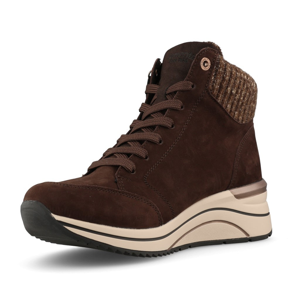 Remonte Ladies D0T77 Lace Boot In Brown