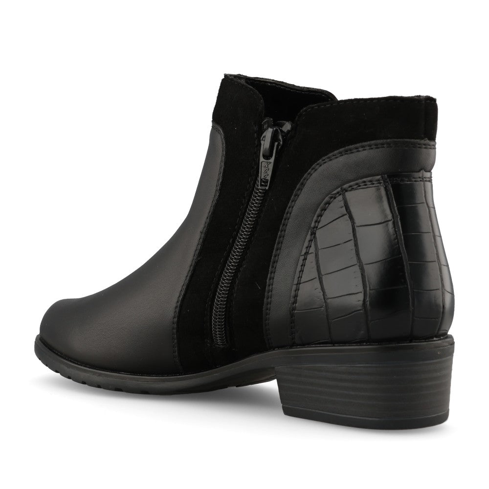 Remonte Ladies D6893 Ankle Boot In Black
