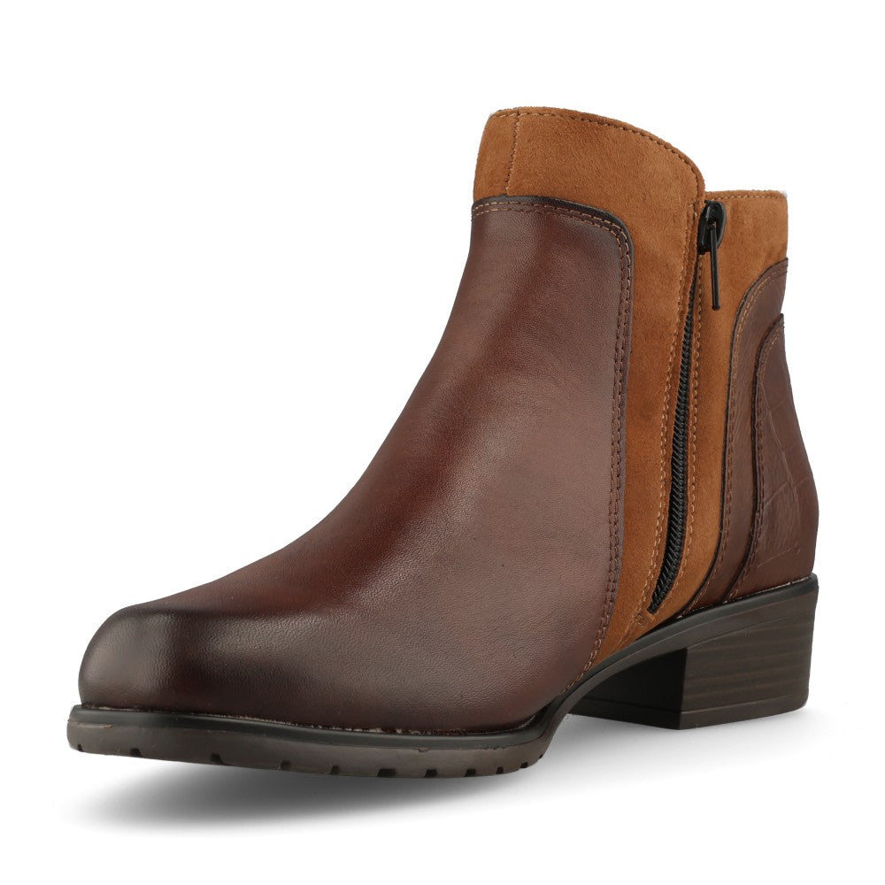 Remonte Ladies D6893 Ankle Boot In Brown