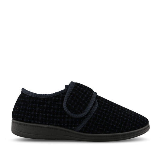 Mens David Velcro Slipper In Navy