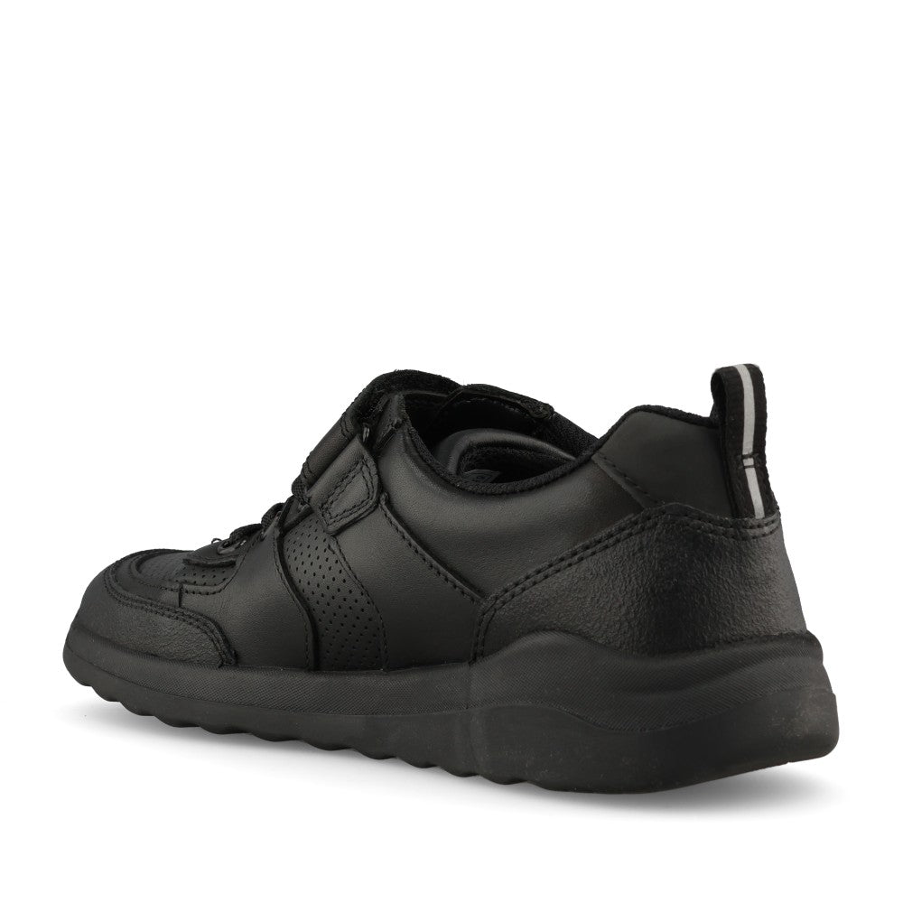 Boys Daze Bright Kids Black Leather Velcro Shoe In Kids G Fit