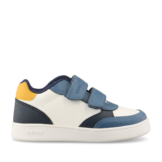 Geox Boys Eclyper B555LA Trainer In White and Blue Multi