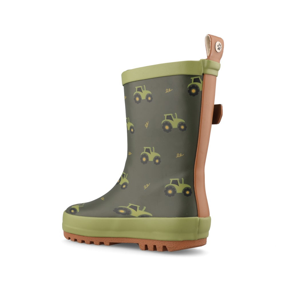 Boys Tractor ECZ005 Toddler Welly Boot In Green