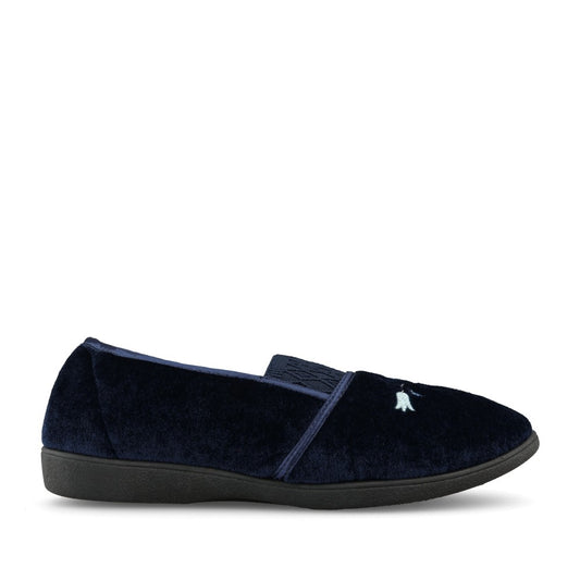 Ladies Enid Full Slipper In Navy