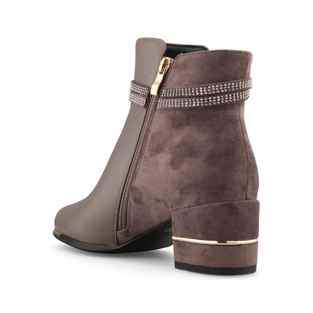 Redz Ladies F3166 Ankle Boot In Taupe