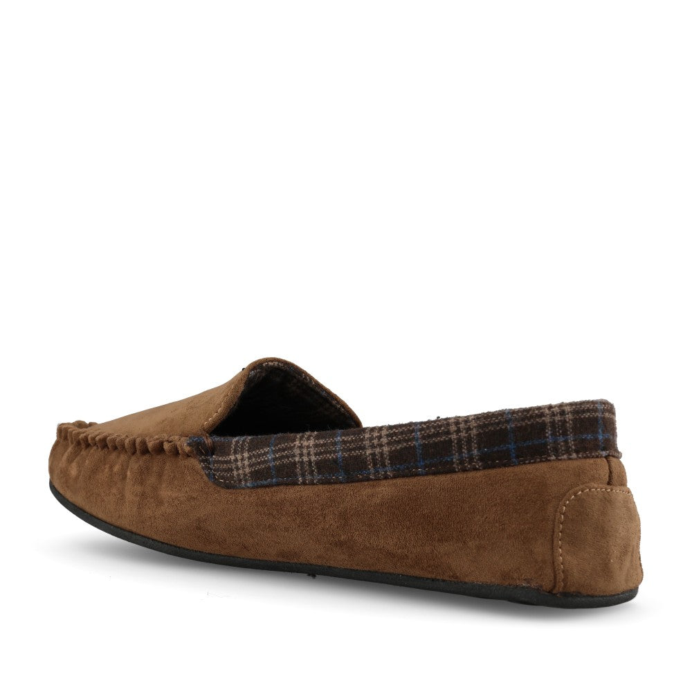 Clarks Mens Fireside Mocc Textile G-fit Slipper In Dark Brown