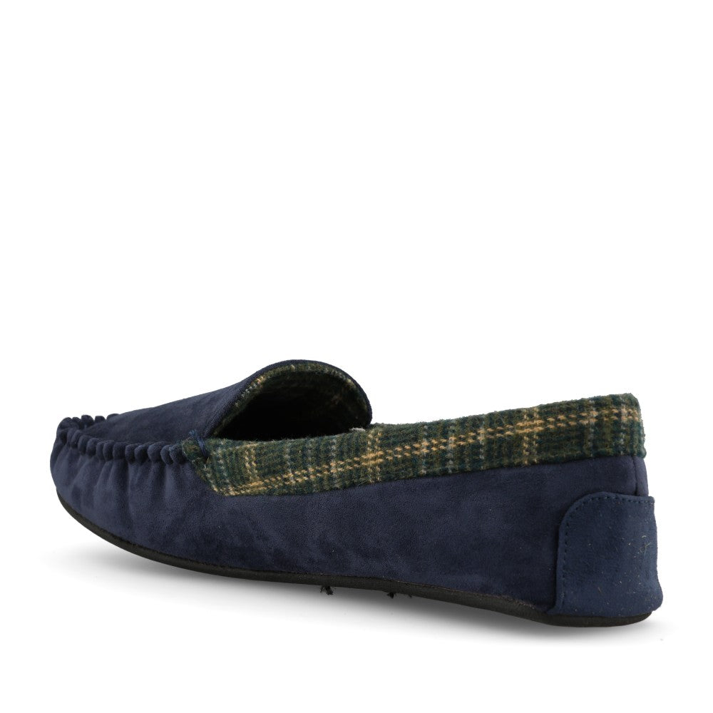 Clarks Mens Fireside Mocc Textile G-fit Slipper In Navy
