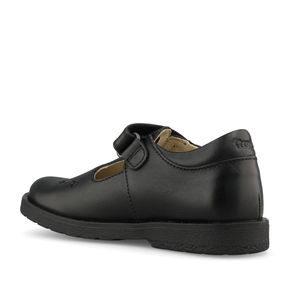 Froddo Girls G3140186 Evia T-Bar in Black Leather