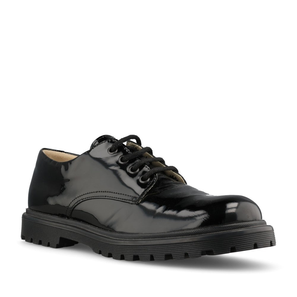 Froddo Girls G4130077 Laced Brogue in Black Patent