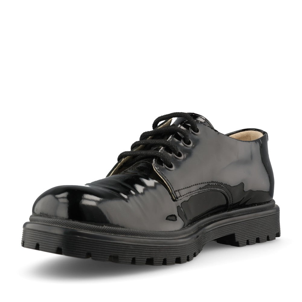 Froddo Girls G4130077 Laced Brogue in Black Patent