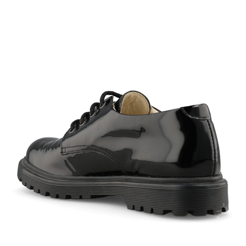 Froddo Girls G4130077 Laced Brogue in Black Patent
