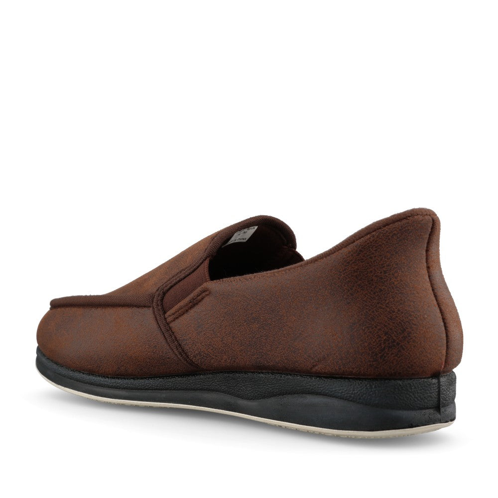 Mens Step In Gain 401 Wide Fit Slipper In Brown
