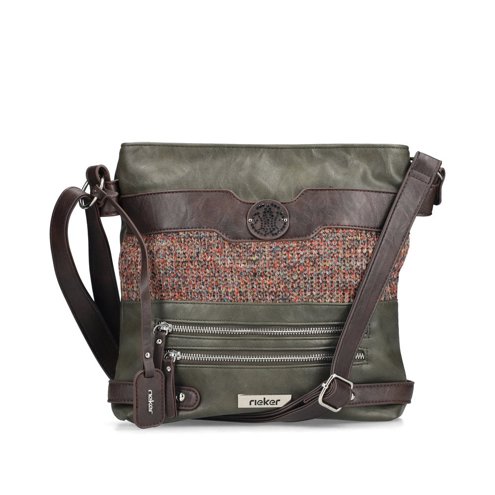Rieker Ladies H1346 Handbag With Zipper In Green
