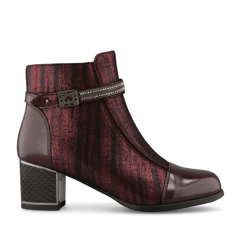 Redz Ladies H701 Ankle Boot In Wine