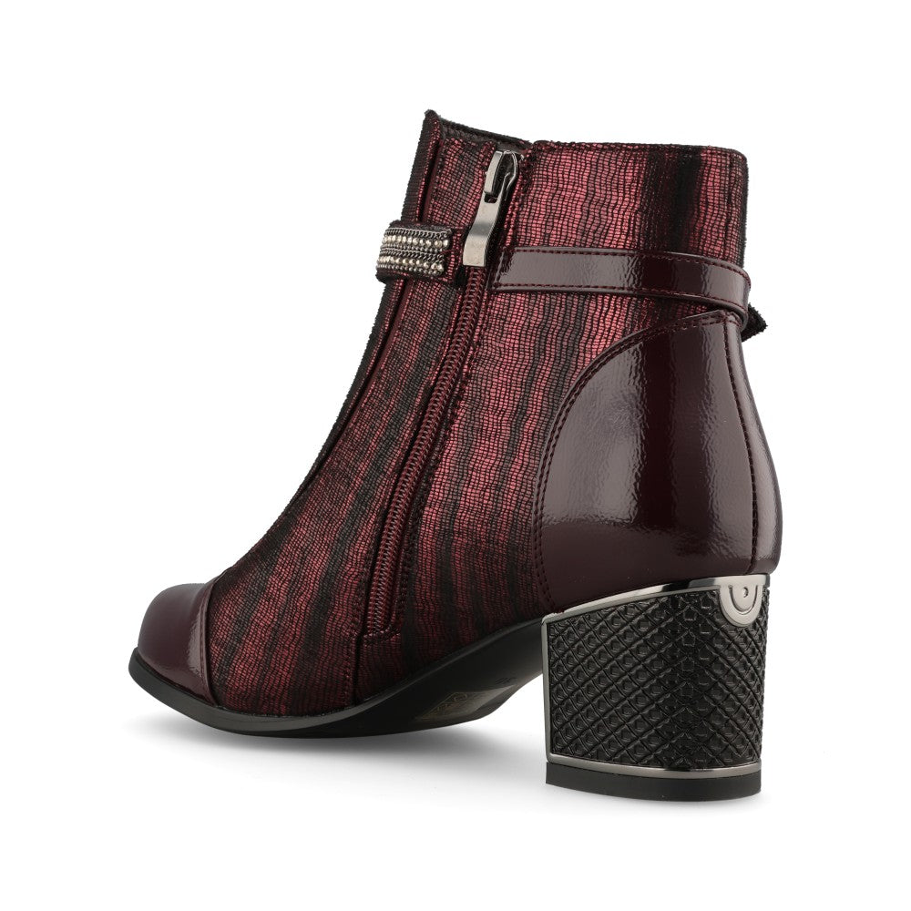 Redz Ladies H701 Ankle Boot In Wine