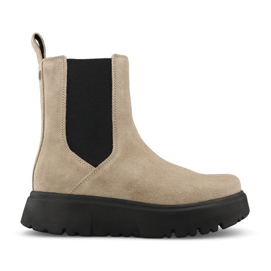 Birkenstock Ladies 1033059 Theda Suede Chelsea Boot In Taupe