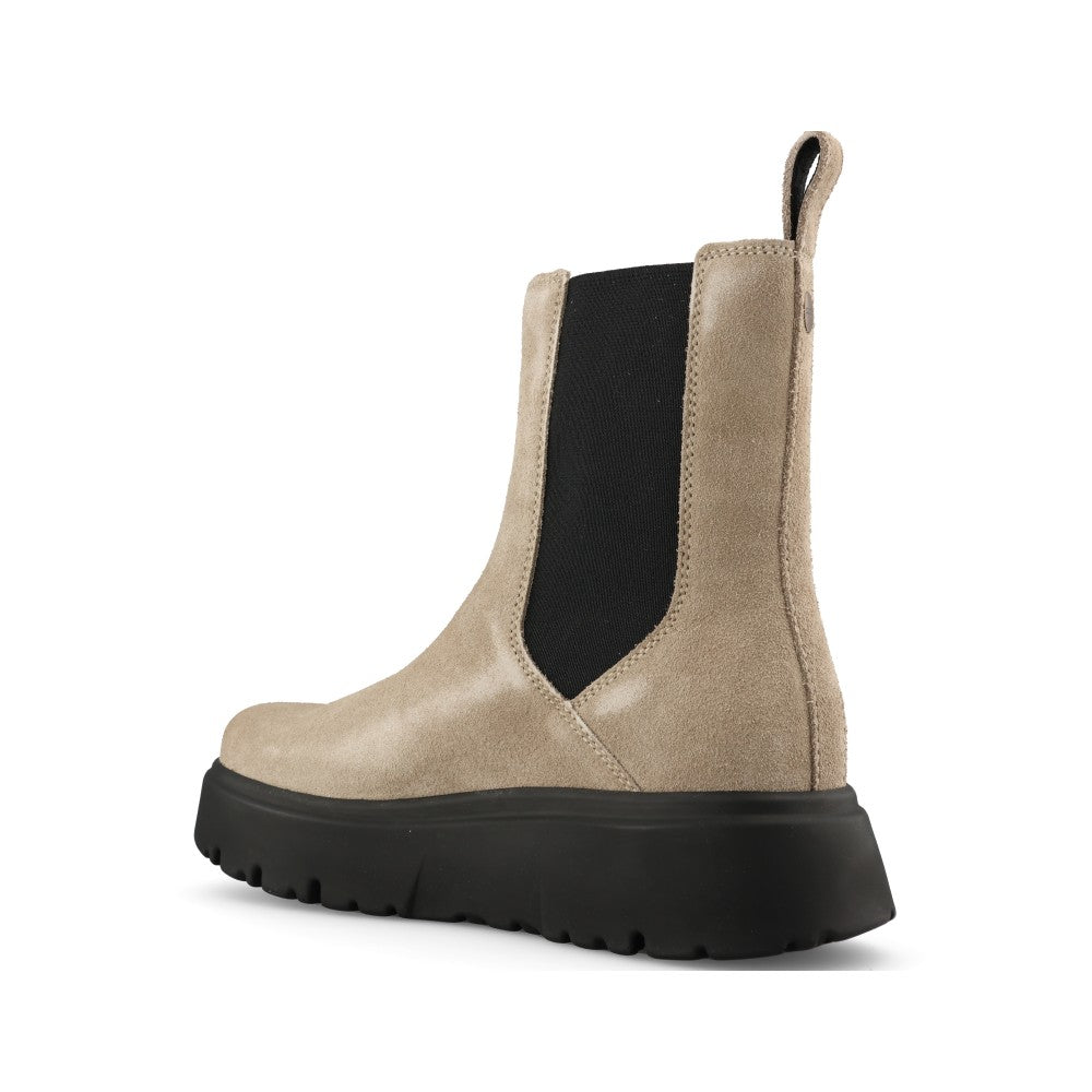 Birkenstock Ladies 1033059 Theda Suede Chelsea Boot In Taupe
