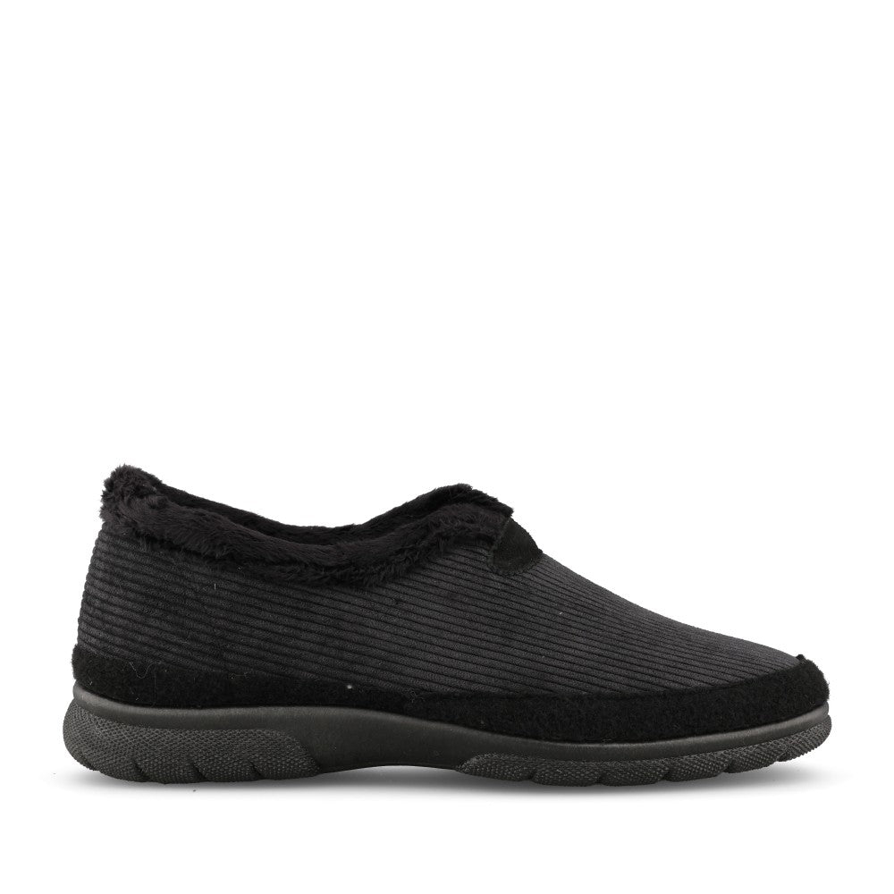 Mens 87305A Kelvin 2V Wide Fit Slip-On Slipper In Black