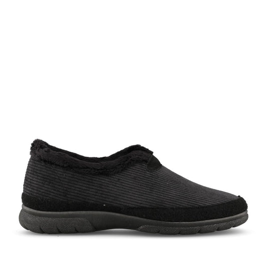 Mens 87305A Kelvin 2V Wide Fit Slip-On Slipper In Black
