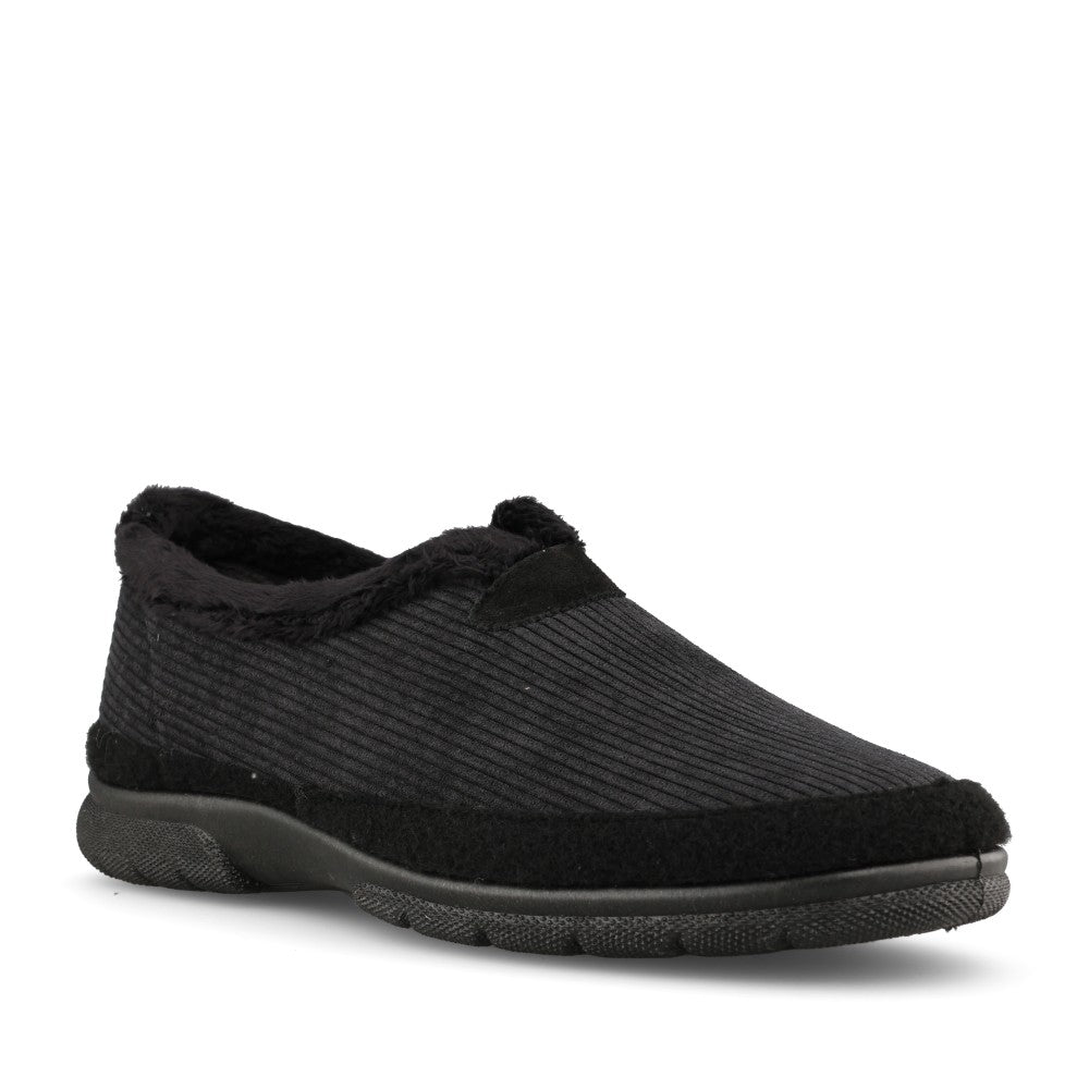 Mens 87305A Kelvin 2V Wide Fit Slip-On Slipper In Black