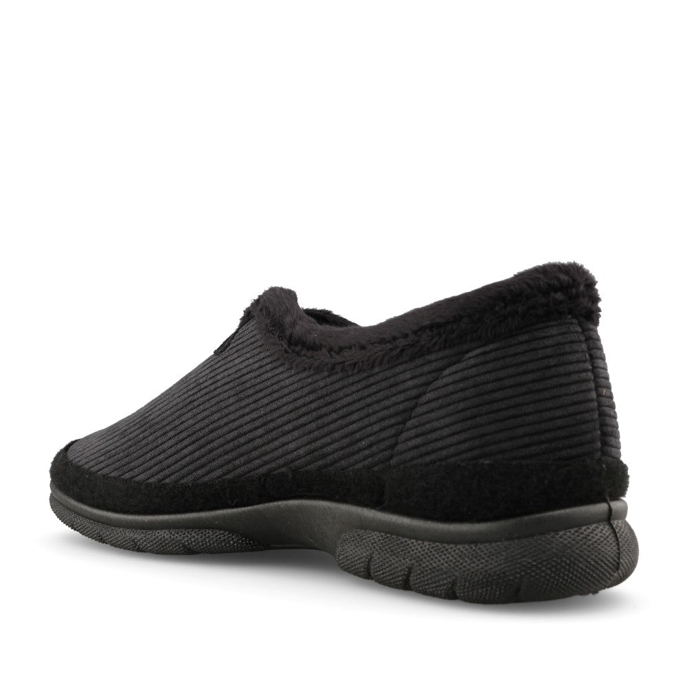 Mens 87305A Kelvin 2V Wide Fit Slip-On Slipper In Black
