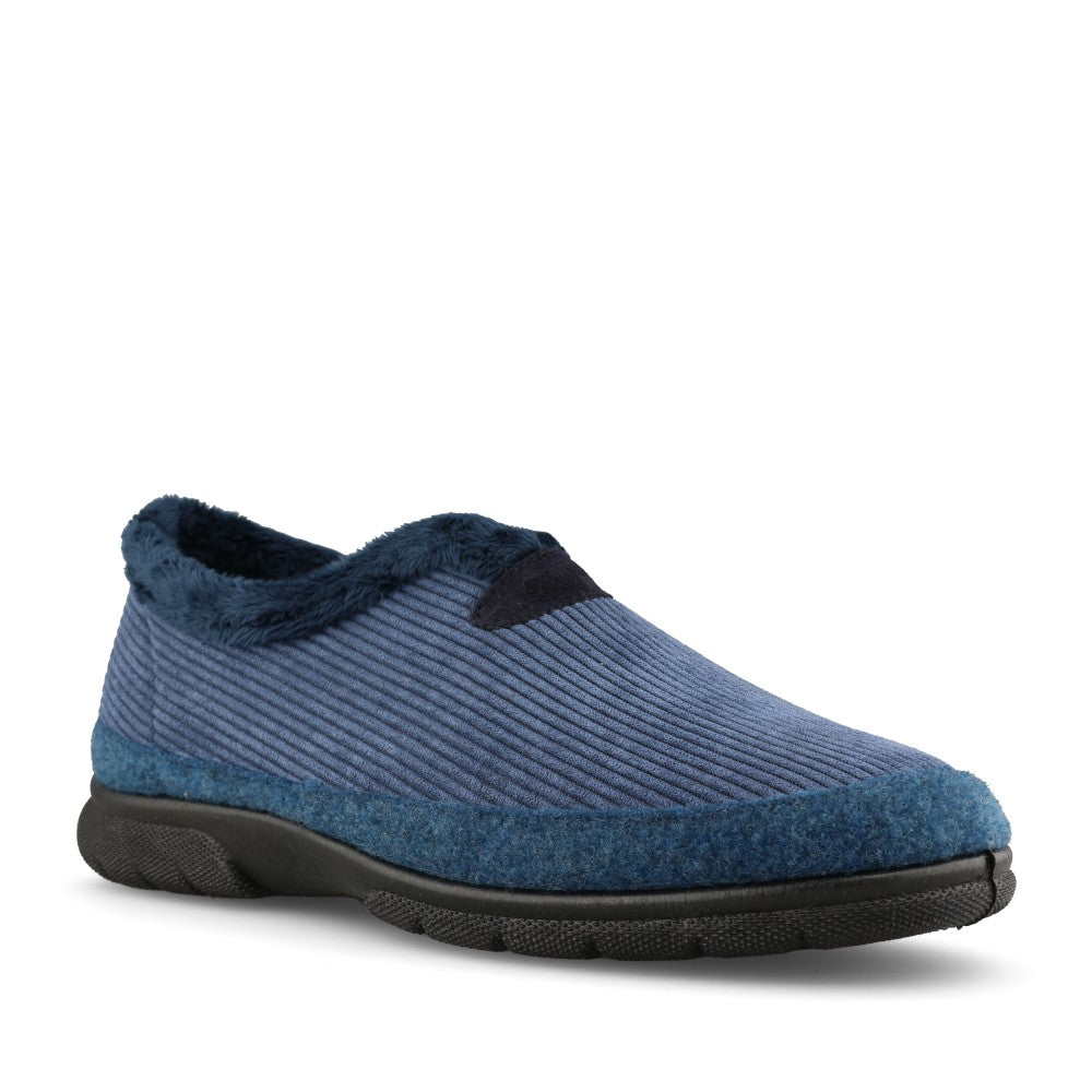 Mens 87305N Kelvin 2V Wide Fit Slip-On Slipper In Navy