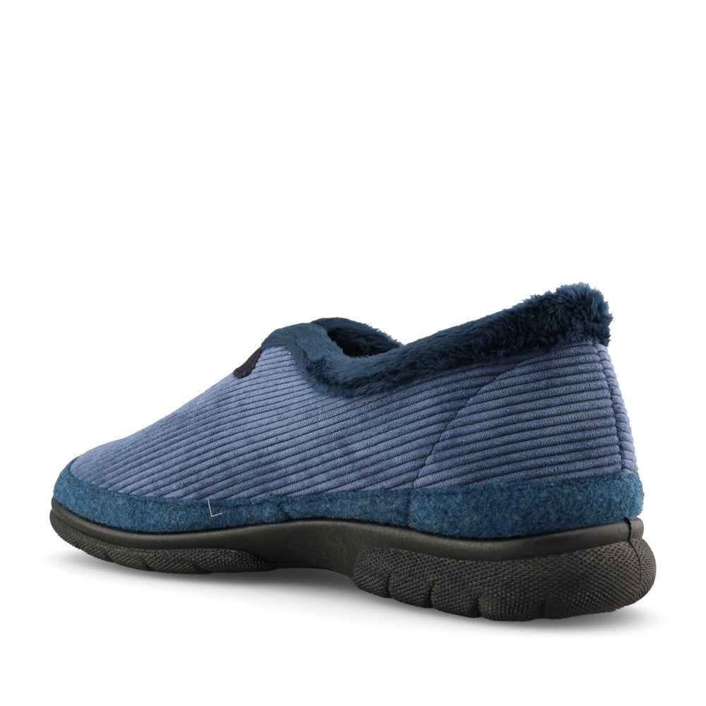 Mens 87305N Kelvin 2V Wide Fit Slip-On Slipper In Navy