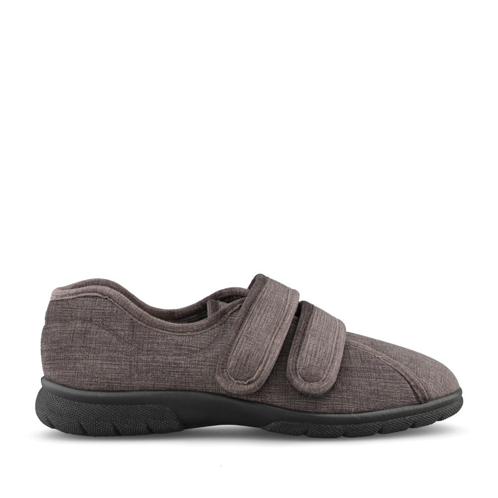 Mens 81007G Hamilton 2V Wide Fit Velcro Slipper In Grey