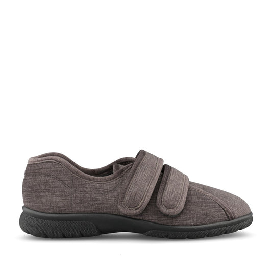 Mens 81007G Hamilton 2V Wide Fit Velcro Slipper In Grey