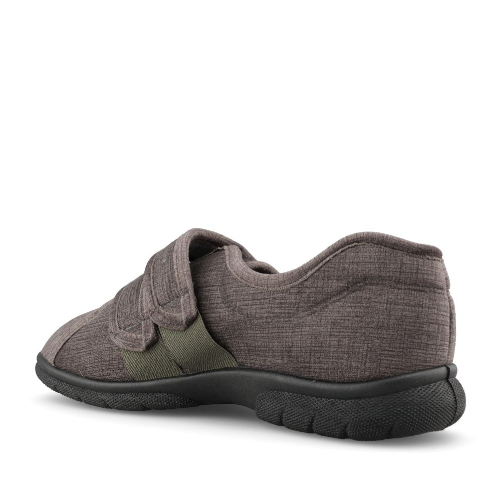Mens 81007G Hamilton 2V Wide Fit Velcro Slipper In Grey