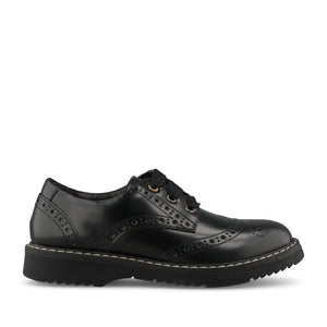 Start Rite Girls Impulsive Chunky Brogue M-FIT in Black Leather