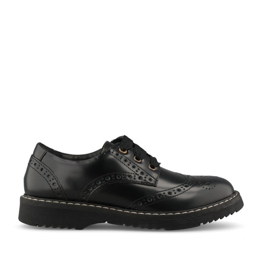 Start Rite Girls Impulsive Chunky Brogue M-FIT in Black Leather