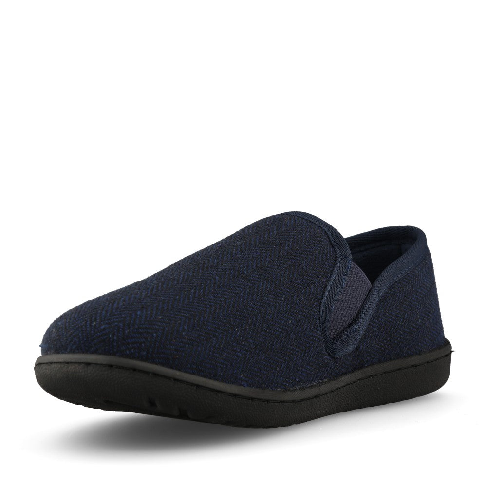 Clarks Mens King Ease Textile G-fit Slipper In Navy Interest
