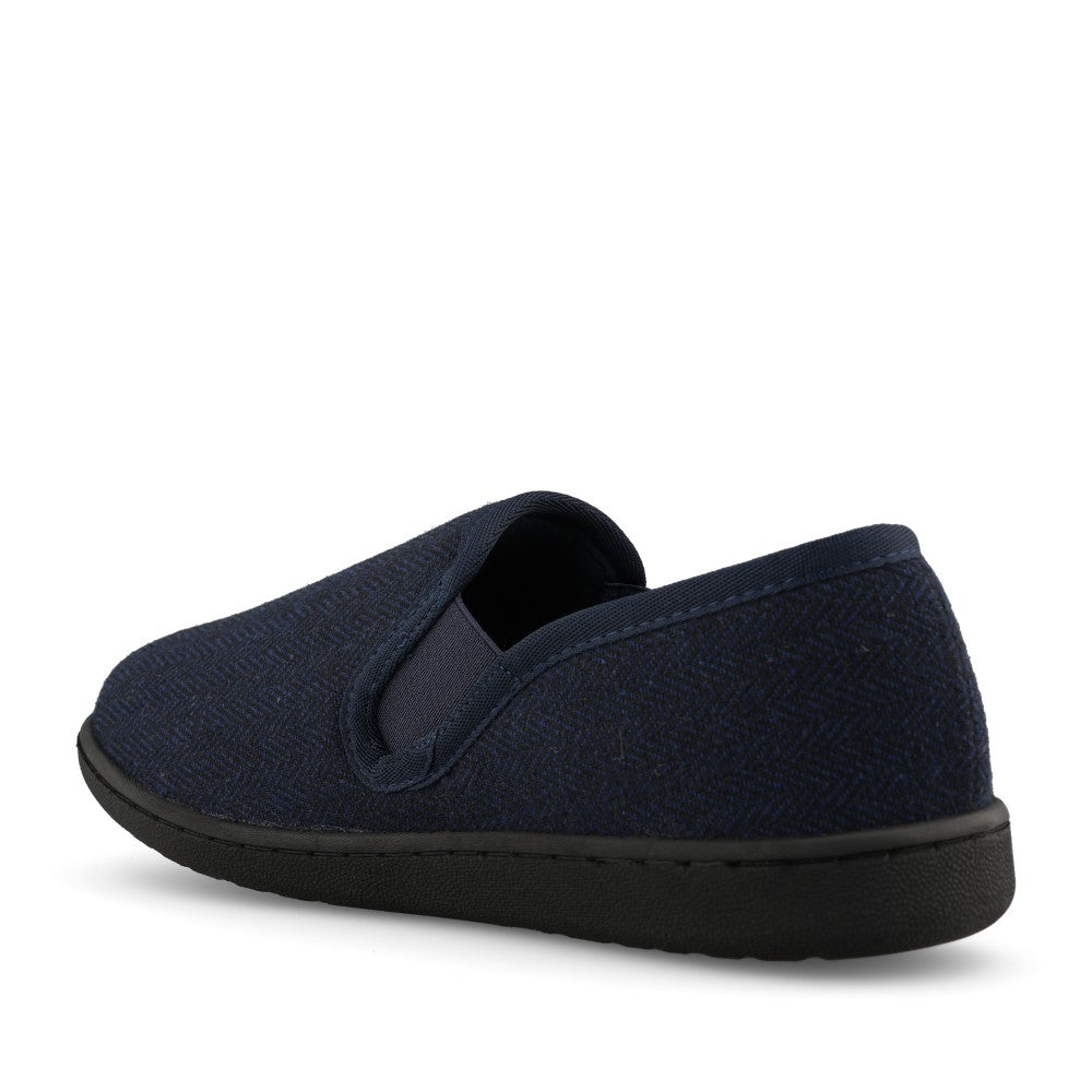 Clarks Mens King Ease Textile G-fit Slipper In Navy Interest