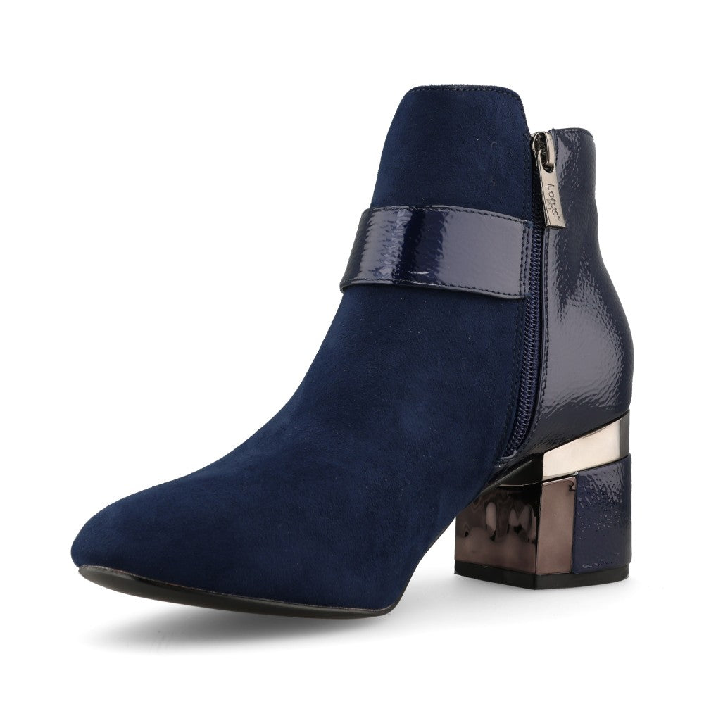 Lotus Ladies Kirsty ULB419 Ankle Boot In Navy
