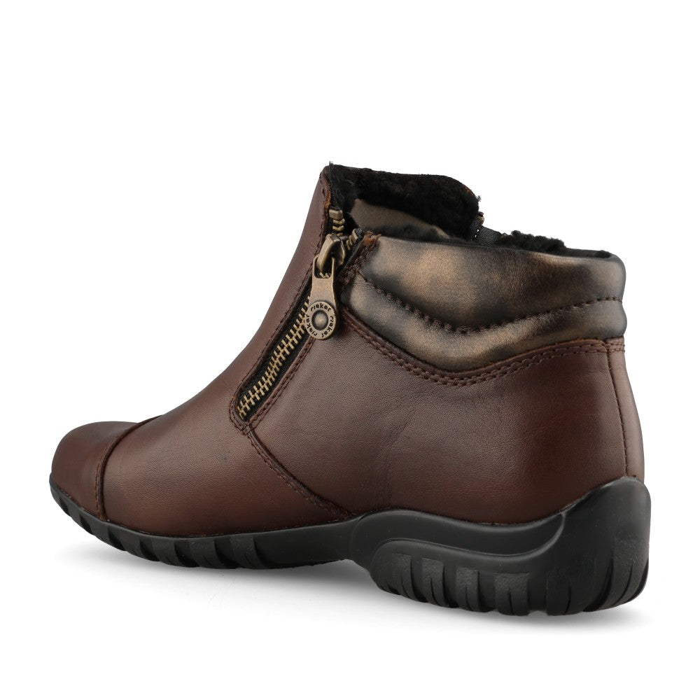Rieker Ladies L4655-27 Ankle Boot In Brown