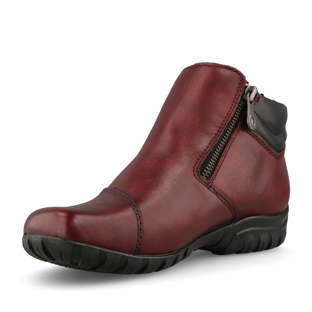 Rieker Ladies L4655 Ankle Boot In Red