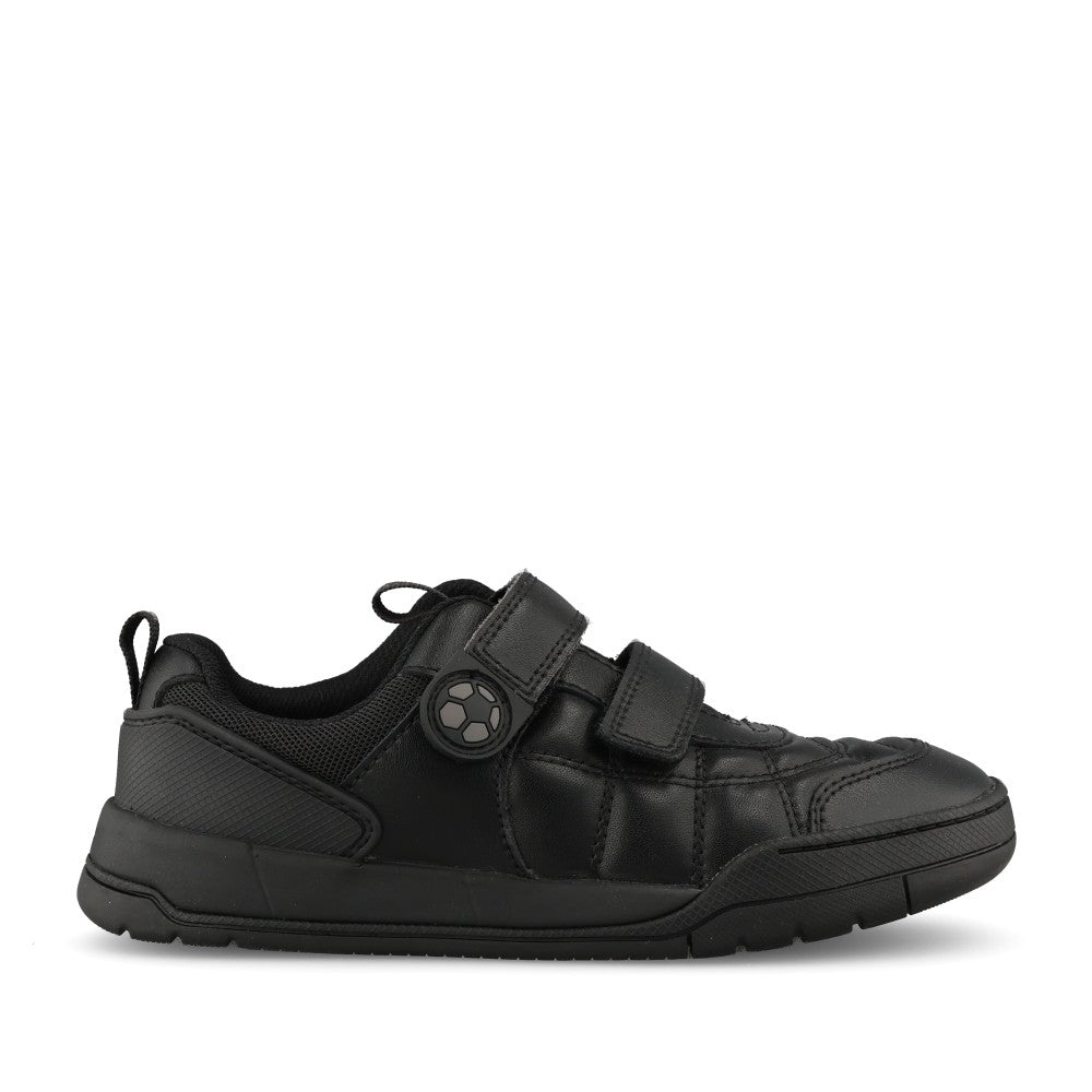 Clarks Boys Laser Cross Y F-FIT Velcro in Black Leather