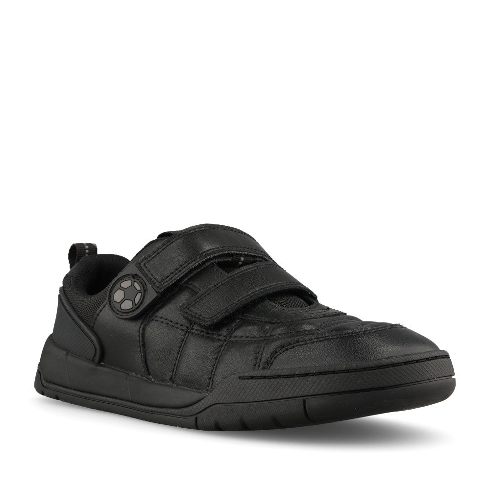 Clarks Boys Laser Cross K F-FIT Velcro in Black Leather