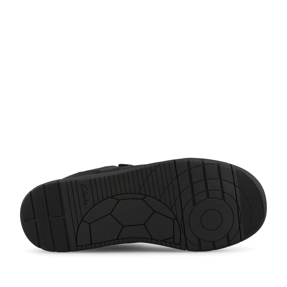 Clarks Boys Laser Play Y F-FIT Velcro in Black Leather