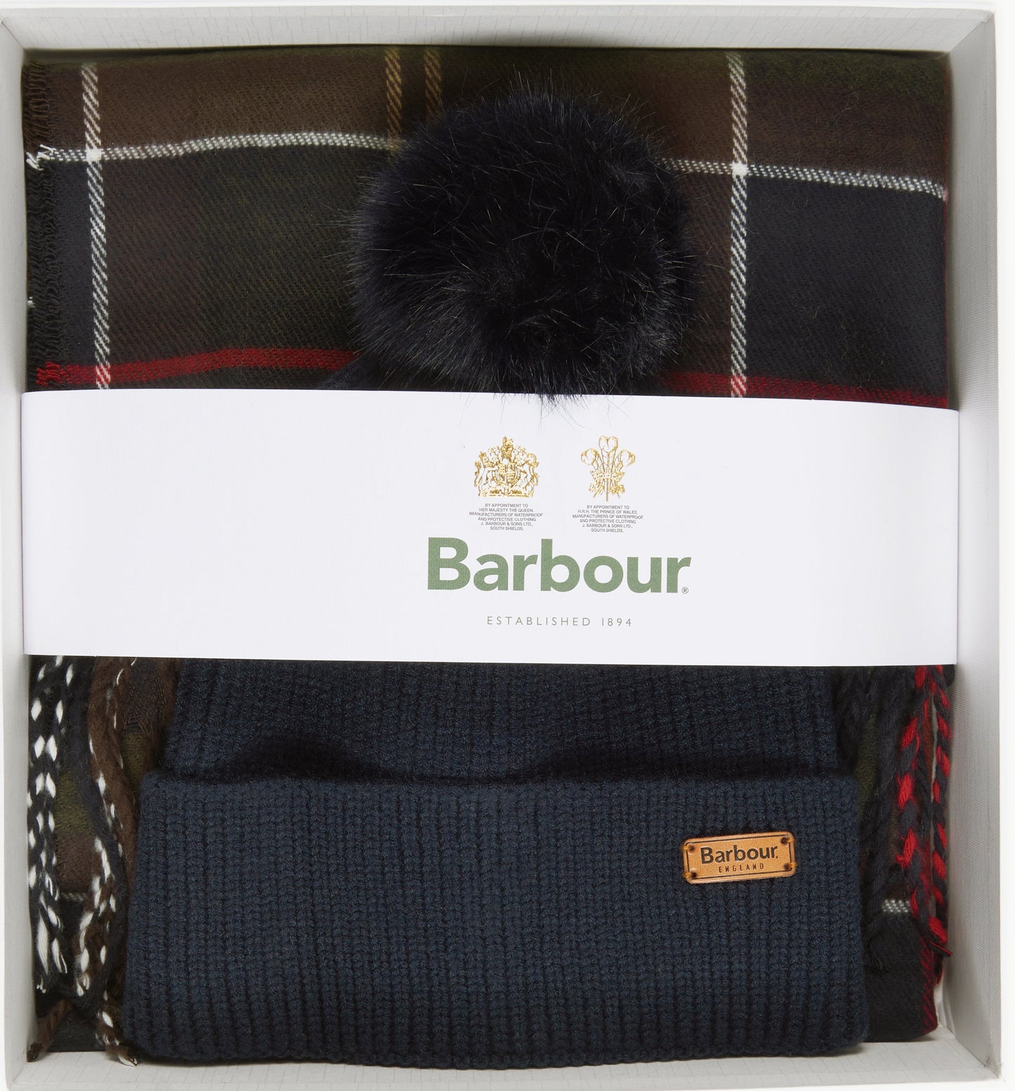 Barbour Ladies Dover Hat & Scarf LGS0054 In Classic Tartan