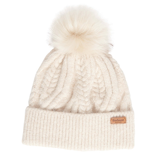 Barbour Ladies Elsdon Beanie LHA0555 In Eggshell