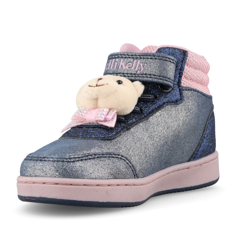 Girls Lelli Kelly Orsetto LKAL5716 Ankle Boot in Blue and Rose Glitter