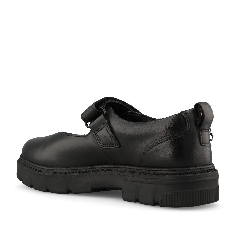 Clarks Girls Lorcamcharm K F-FIT Mary Jane in Black Leather