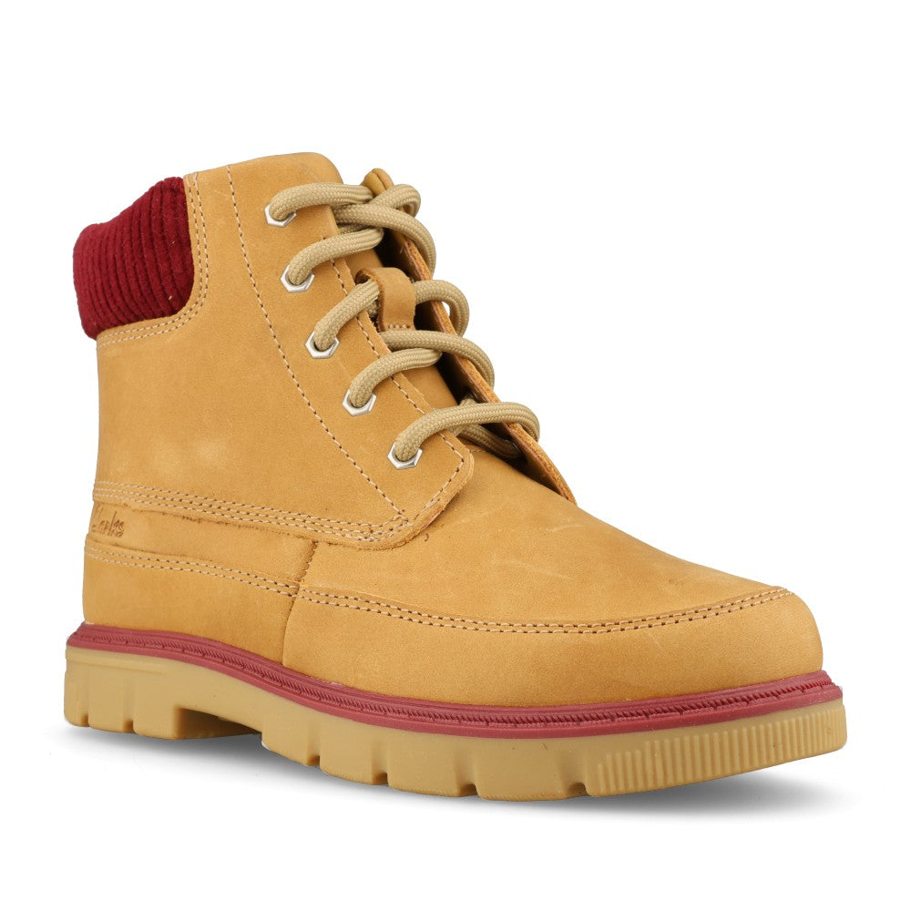 Clarks Boys Lorcam Pine K G-Fit Boot in Sand