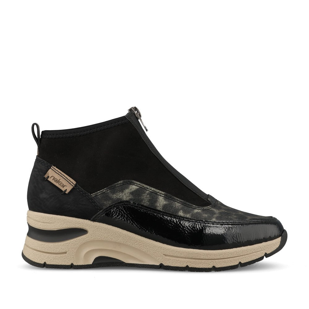 Rieker Ladies N9362 Ankle Boot In Black