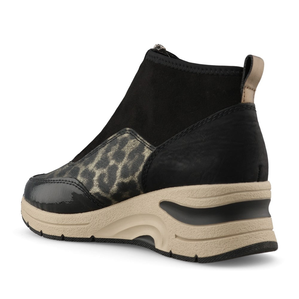 Rieker Ladies N9362 Ankle Boot In Black